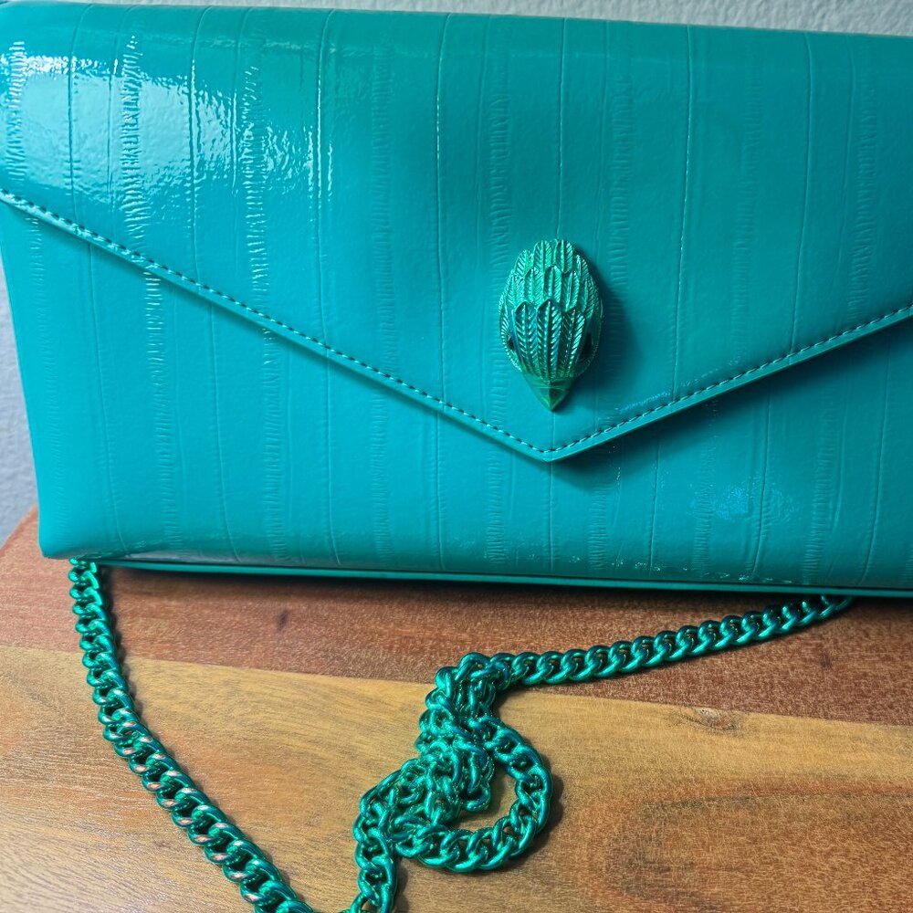 Kurt Geiger London Patent Leather Convertible Clutch Crossbody Shoulder Bag - Picture 12 of 14